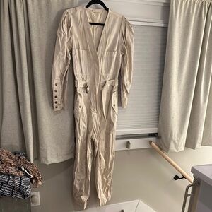 Beige Long Sleeve Jumpsuit